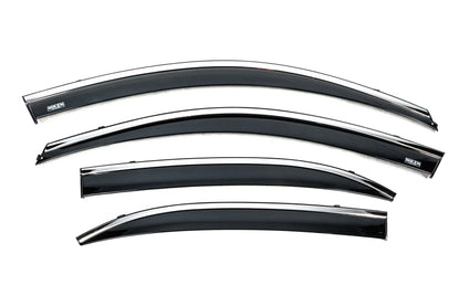 Window deflectors with chrome trim (4 pcs, Niken) for Chevrolet Malibu 2011-2018 - image 2