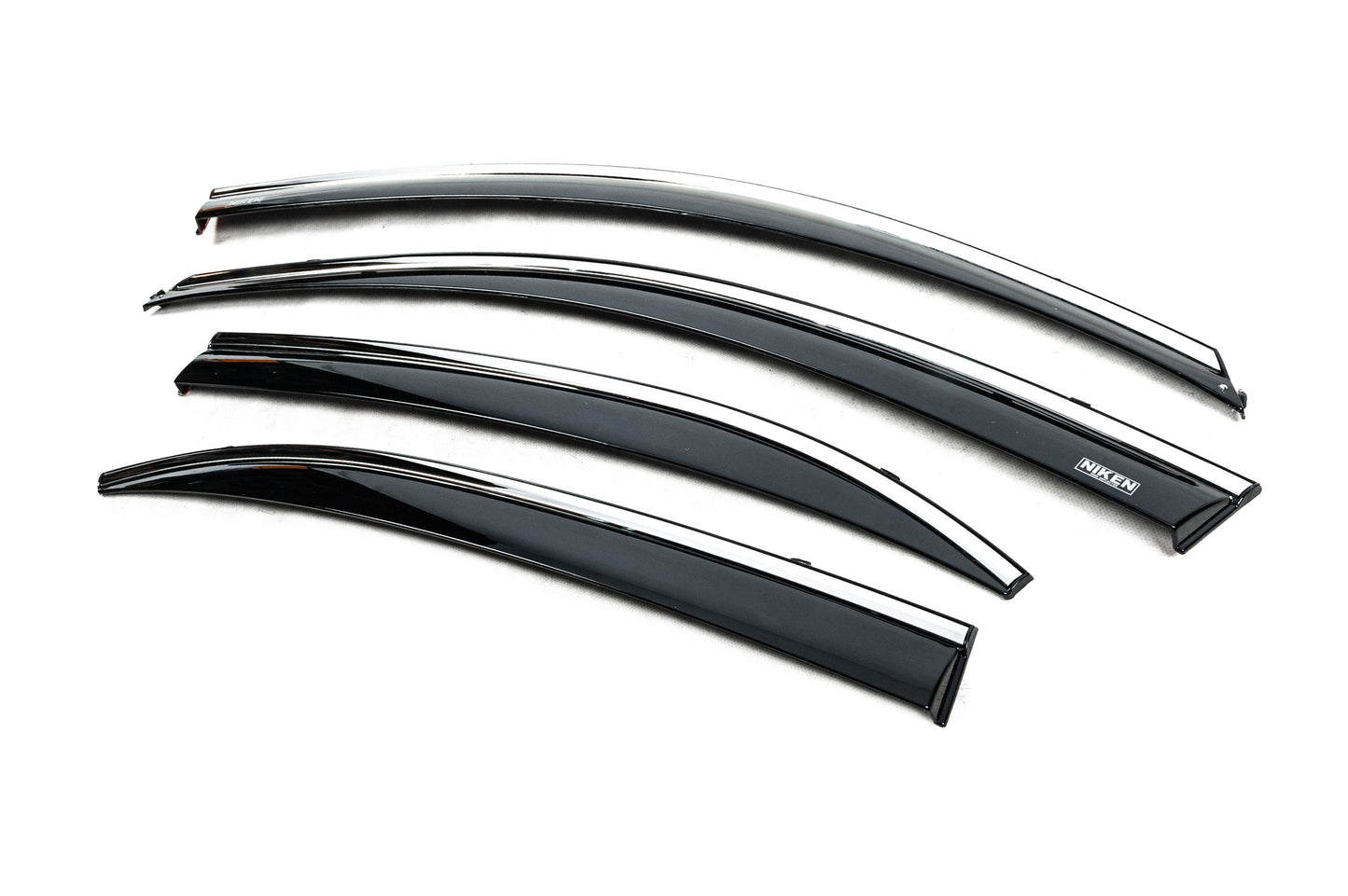 Window deflectors with chrome trim (4 pcs, Niken) for Chevrolet Malibu 2011-2018 - image 3