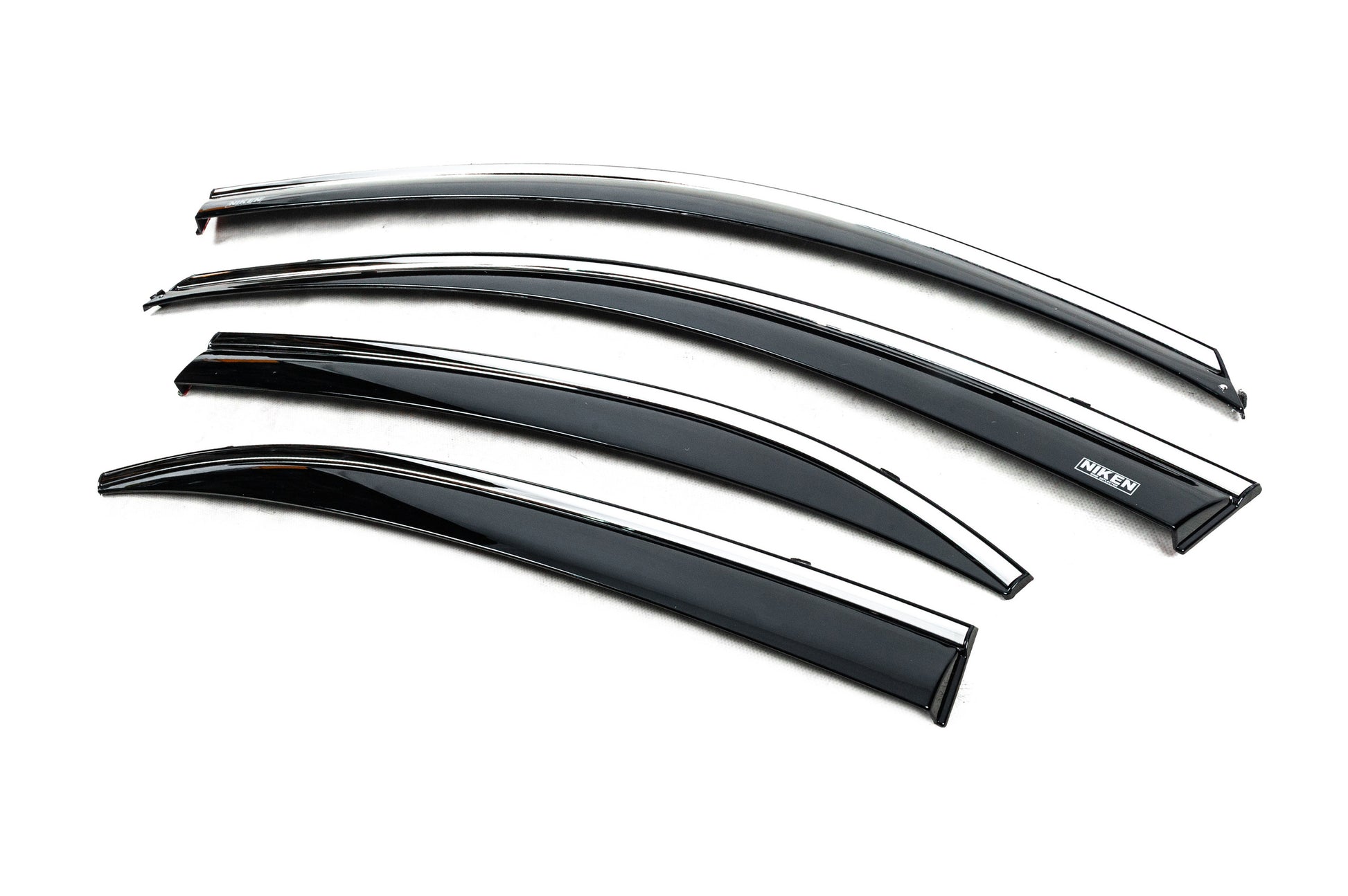 Window deflectors with chrome trim (4 pcs, Niken) for Chevrolet Malibu 2011-2018 - image 3
