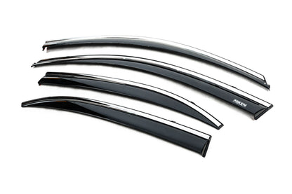 Window deflectors with chrome trim (4 pcs, Niken) for Chevrolet Malibu 2011-2018 - image 3
