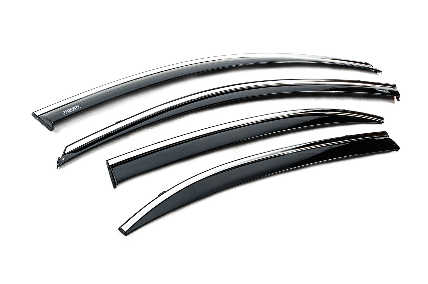 Window deflectors with chrome trim (4 pcs, Niken) for Chevrolet Malibu 2011-2018 - image 4