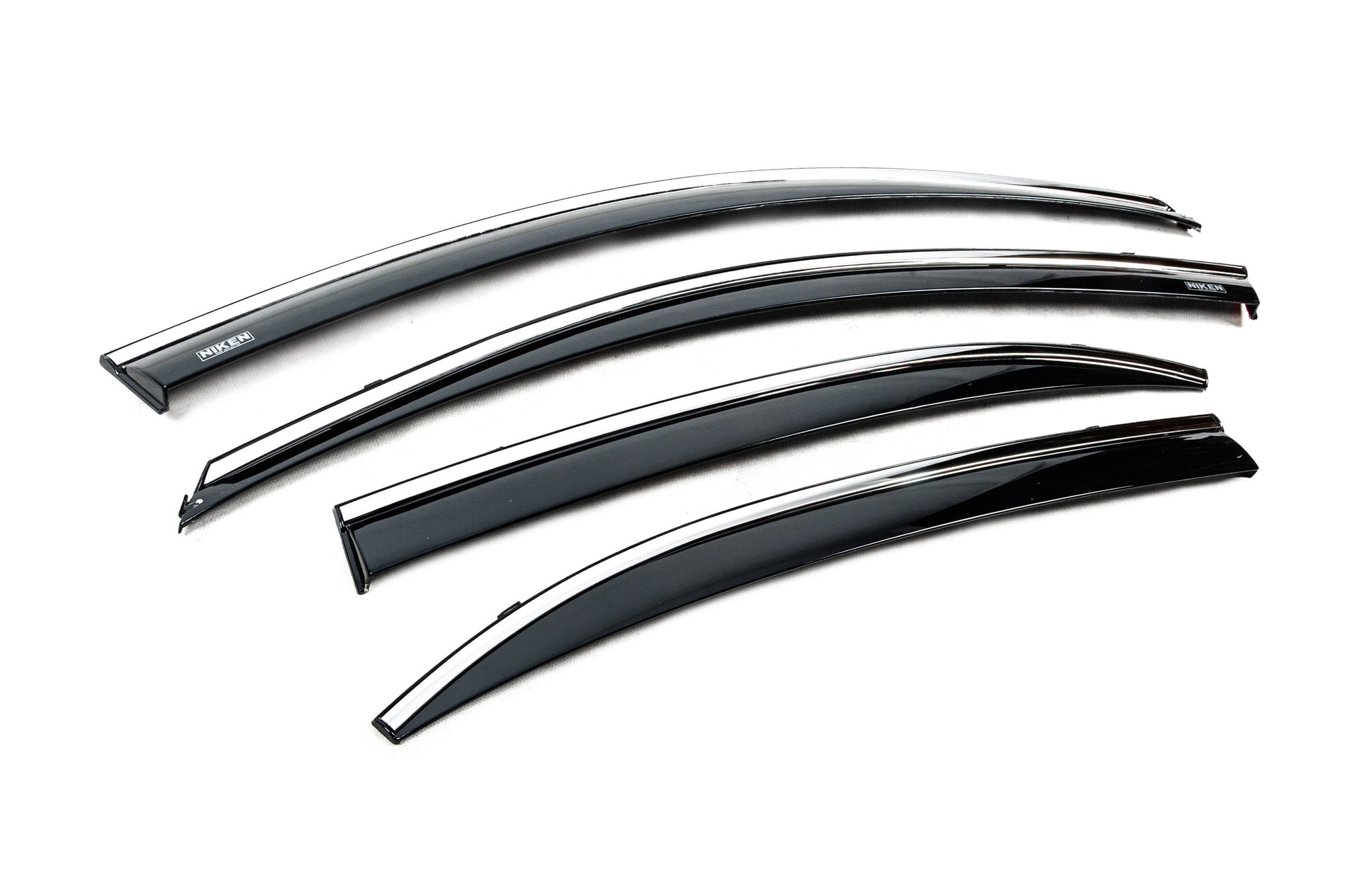Window deflectors with chrome trim (4 pcs, Niken) for Chevrolet Malibu 2011-2018 - image 4