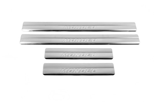 Door Sill Protectors OmsaLine (4 pcs, Stainless Steel) for Ford Mondeo 2000-2007 - image 1