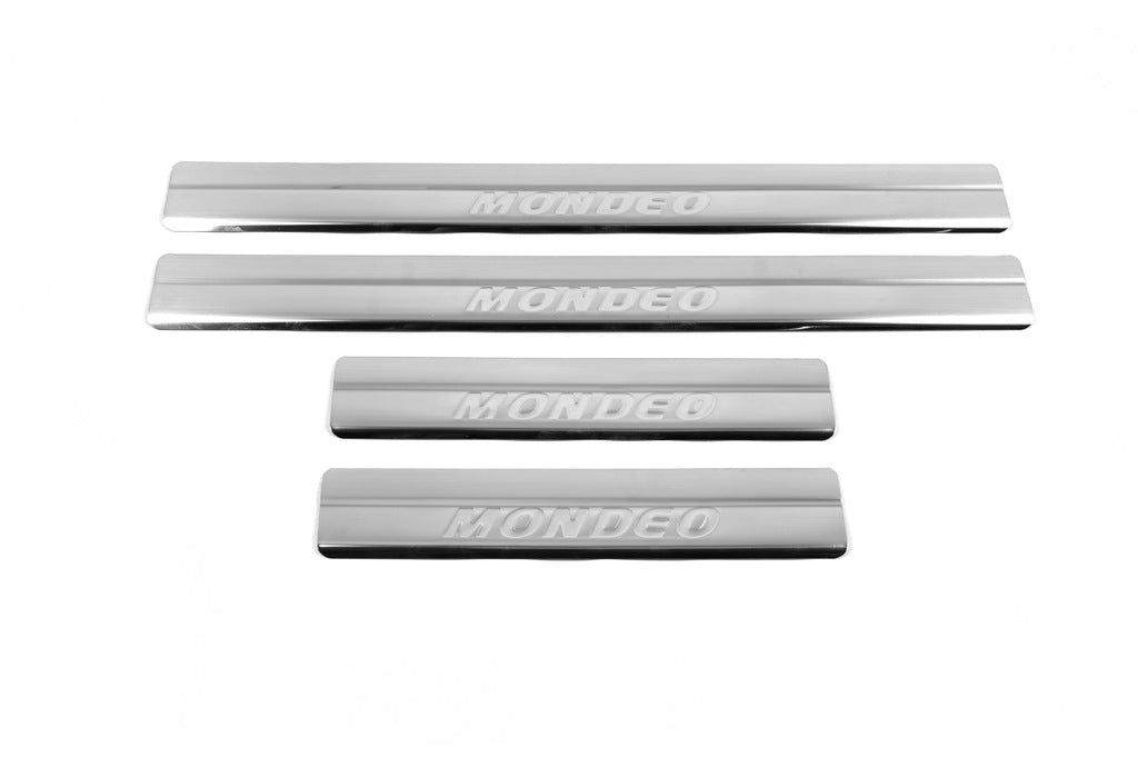 Door Sill Protectors OmsaLine (4 pcs, Stainless Steel) for Ford Mondeo 2000-2007 - image 1