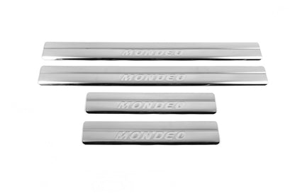 Door Sill Protectors OmsaLine (4 pcs, Stainless Steel) for Ford Mondeo 2000-2007 - image 1