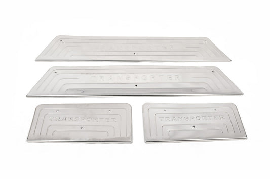 OmsaLine Stainless Steel Matte Door Sill Protectors for Volkswagen T6 2015-2024 - image 2