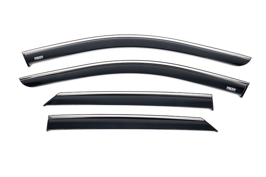 Window deflectors with chrome trim (4 pcs, Niken) for Hyundai Ioniq 5 2021- - image 1