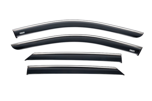 Window deflectors with chrome trim (4 pcs, Niken) for Hyundai Ioniq 5 2021- - image 1