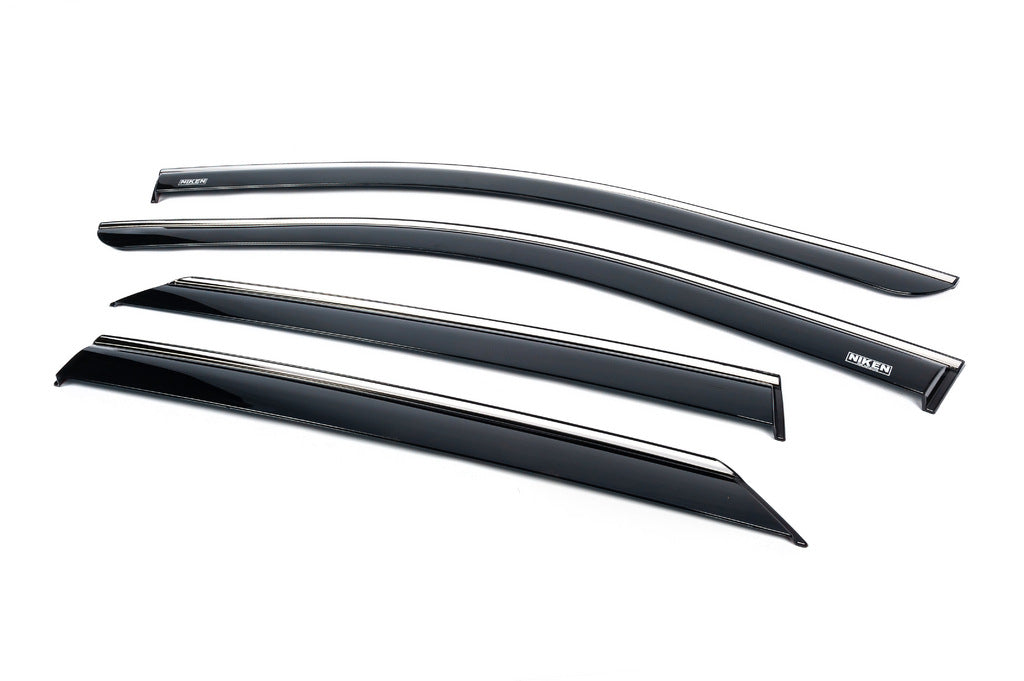 Window deflectors with chrome trim (4 pcs, Niken) for Hyundai Ioniq 5 2021- - image 2