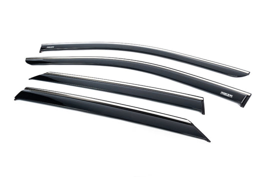 Window deflectors with chrome trim (4 pcs, Niken) for Hyundai Ioniq 5 2021- - image 2