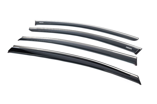 Window deflectors with chrome trim (4 pcs, Niken) for Dacia Logan III 2020- - image 2
