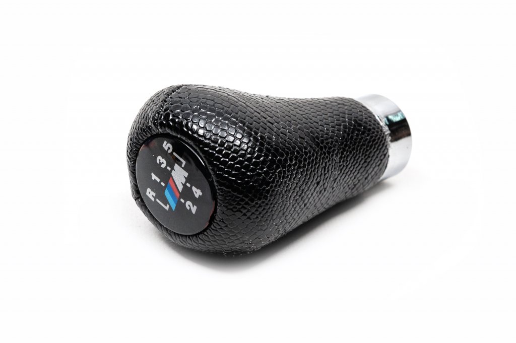 Gear Shift Knob OEM (Leatherette, Black Crocodile) for BMW 3 Series E30 1982-1994 - image 1