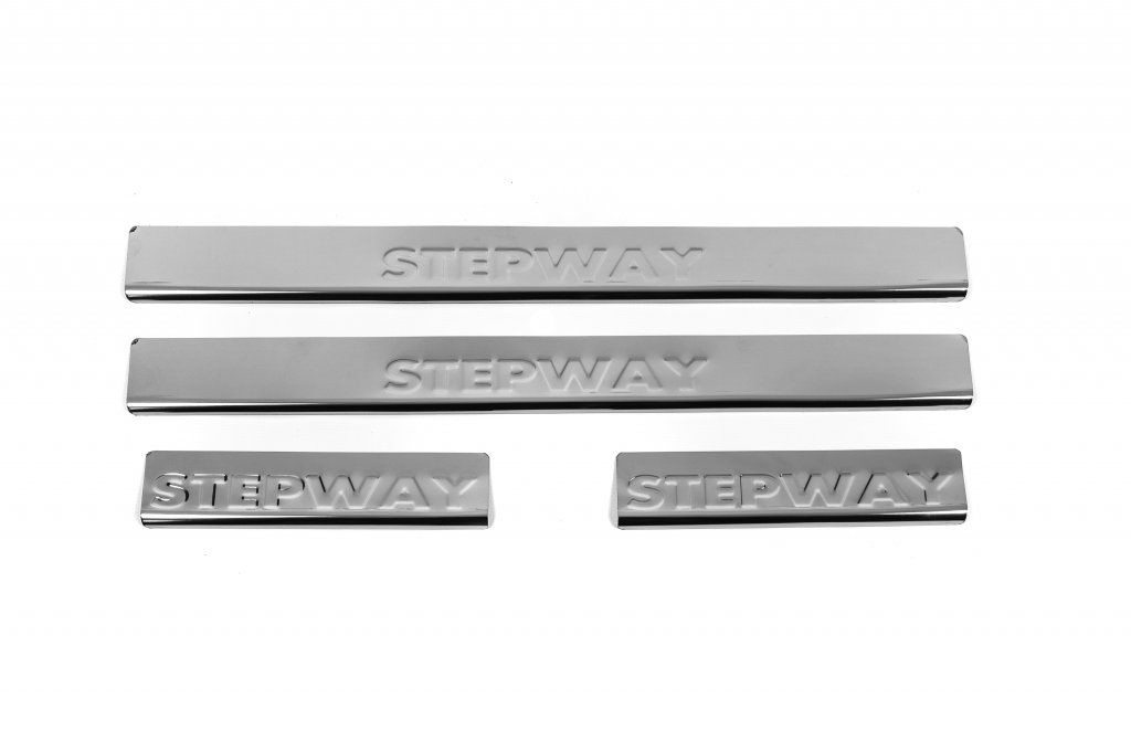 Door Sill Protectors Carmos V2 (4 pcs, Stainless Steel) for Dacia Sandero 2013-2020 - image 1