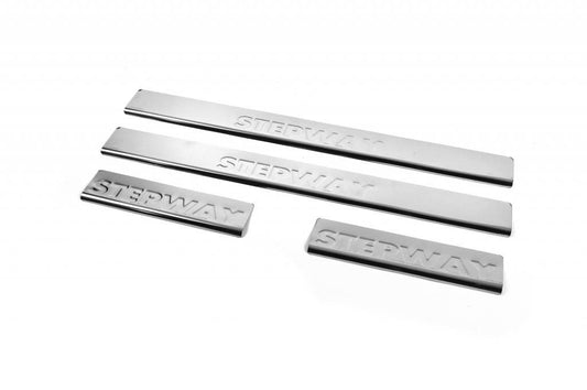 Carmos V2 sill plates (4 pcs., stainless steel) for Dacia Sandero 2013-2020 - Reelken Auto