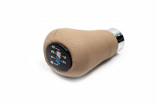 The gear lever is OEM (leatherette, beige smooth) for BMW 3 series E-30 1982-1994 - Reelken Auto