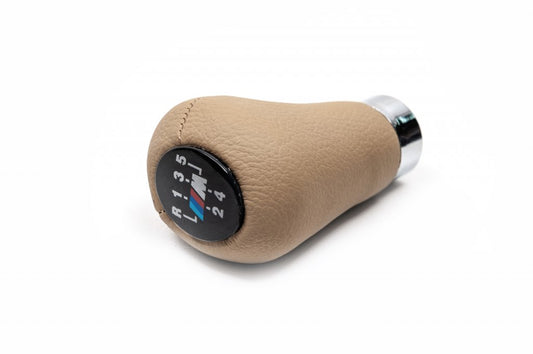 Gear Shift Knob OEM (leatherette, beige smooth) for BMW 5 Series E34 1988-1995 - image 1