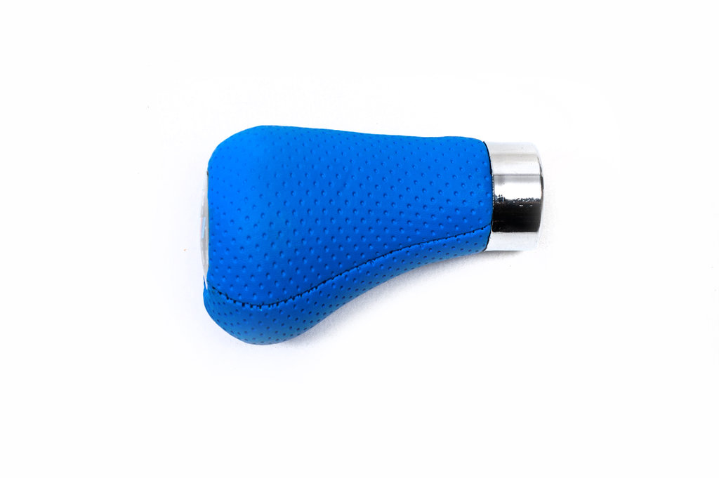 Gear Shift Knob OEM (leatherette, light blue perforated) for BMW 5 Series E34 1988-1995 - image 3