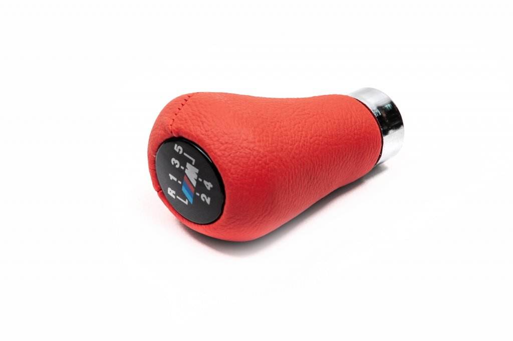 The gear lever is OEM (imitation leather, red smooth) for BMW 3 series E-30 1982-1994 - Reelken Auto