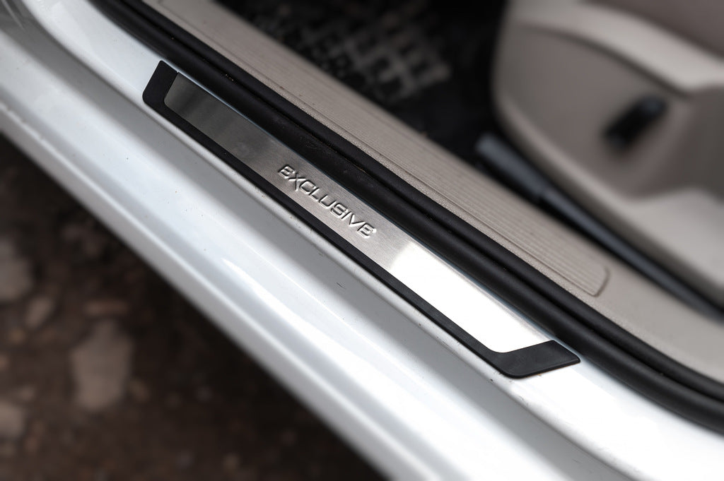 Door Sill Protectors Flexill Exclusive (4 pcs, Stainless Steel) for Volkswagen Golf 7/E-Golf 2012-2020 - image 1