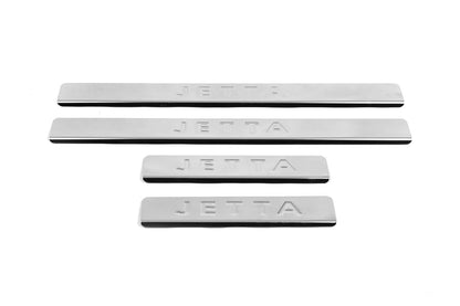Door Sill Protectors OmsaLine (4 pcs, Stainless Steel) for Volkswagen Jetta 2011-2018 - image 1