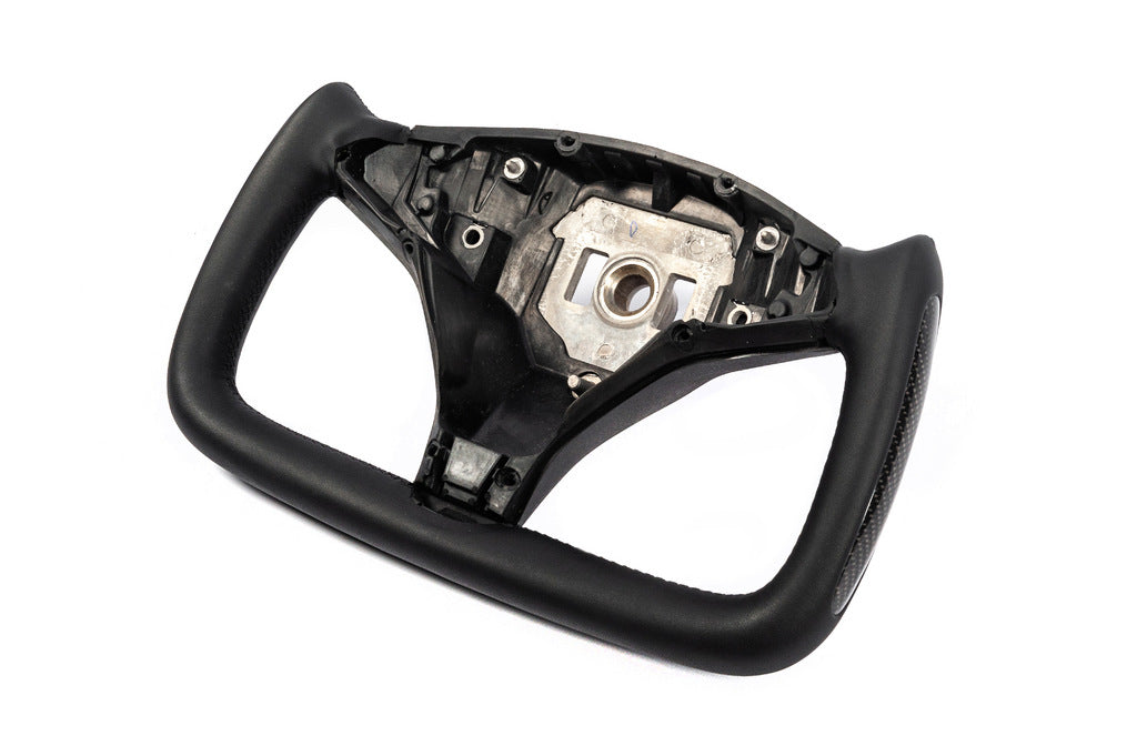 Steering wheel ship style (Leatherette and carbon inserts) for Tesla Model X 2015- - image 3