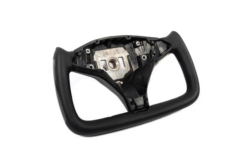 Steering wheel (shkirvinyl, carbon, without heating) for Tesla Model X - Reelken Auto
