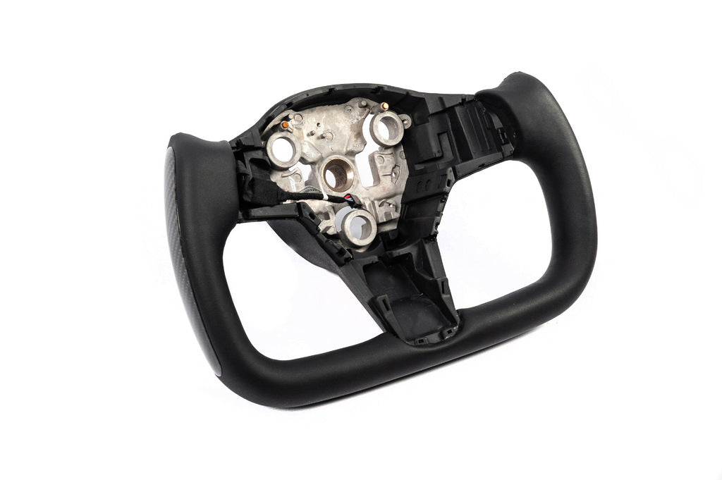 Steering Wheel Pilot Style (Leatherette, Carbon, with Heating) for Tesla Model Y 2020- - image 3