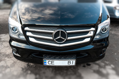 Lining on the grille (2013↗, stainless steel.) for Mercedes Sprinter W906 2006-2018 - image 1