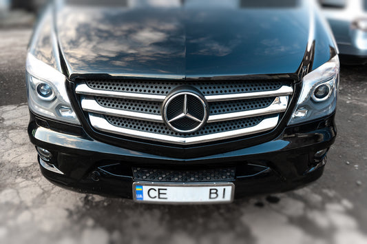Lining on the grille (2013↗, stainless steel.) for Mercedes Sprinter W906 2006-2018 - image 1