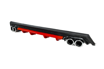 Universal Rear Diffuser DPT V-13 (ABS) (Red+Black Gloss) - image 2