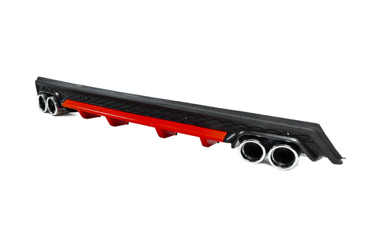 Universal Rear Diffuser DPT V-13 (ABS) (Red+Black Gloss) - image 2