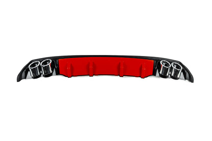 Universal Rear Diffuser DPT V-13 (ABS) (Red+Black Gloss) - image 4