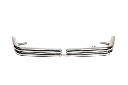 Rear protective corners AK003-double (2 pcs., stainless steel) for Volkswagen T5 Transporter 2003-2010 - Reelken Auto