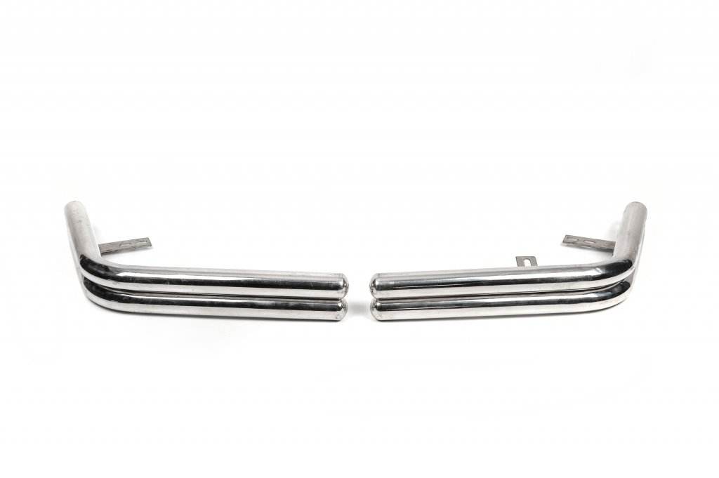 Rear protective corners AK003-double (2 pcs., stainless steel) for Volkswagen T5 Caravelle 2004-2010 - Reelken Auto