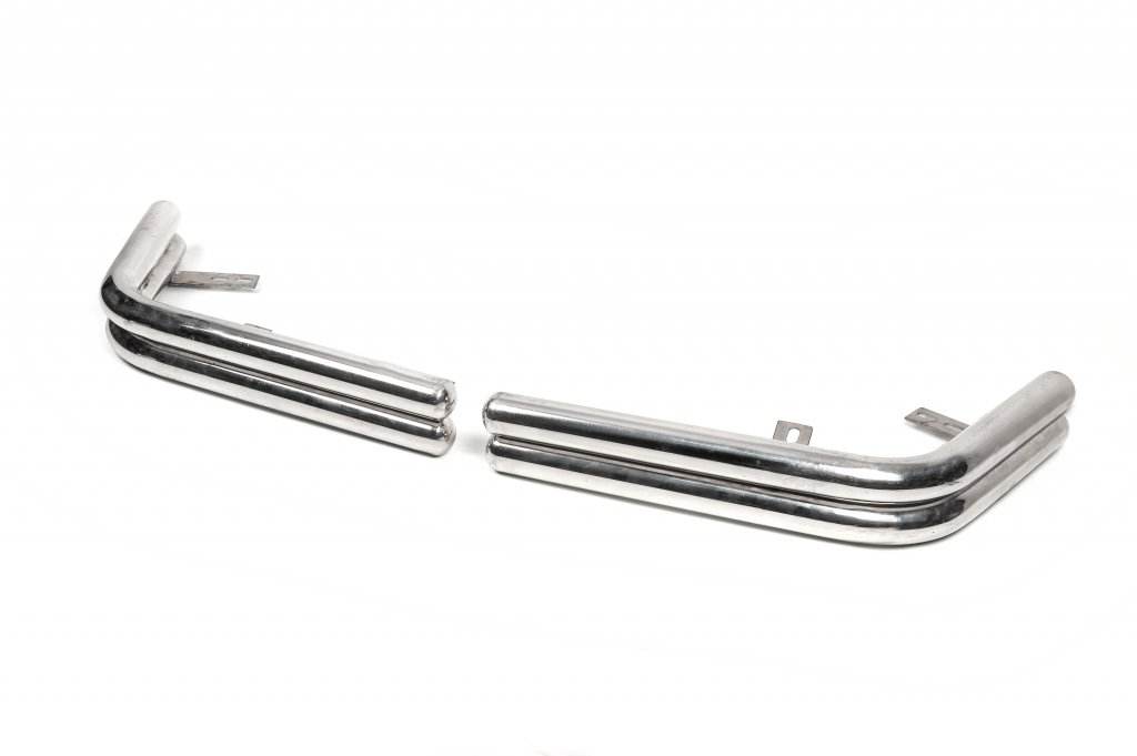 Rear protective corners AK003-double (2 pcs., stainless steel) for Volkswagen T5 Caravelle 2004-2010 - Reelken Auto