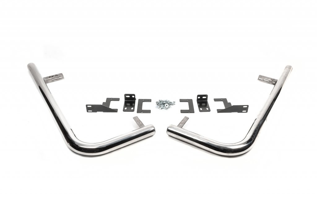 Side pipes behind rear wheel, angular (2 pcs, stainless steel) for Mercedes Sprinter W906 2006-2018 - image 2