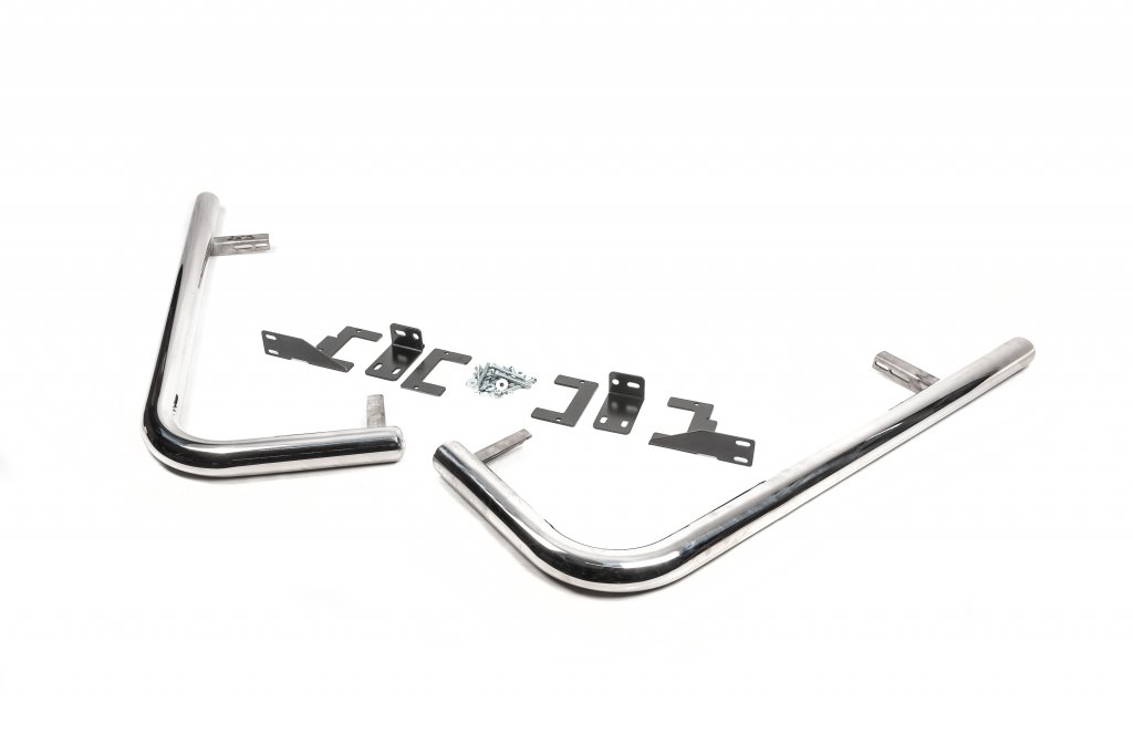 Side pipes behind rear wheel, angular (2 pcs, stainless steel) for Mercedes Sprinter W906 2006-2018 - image 4