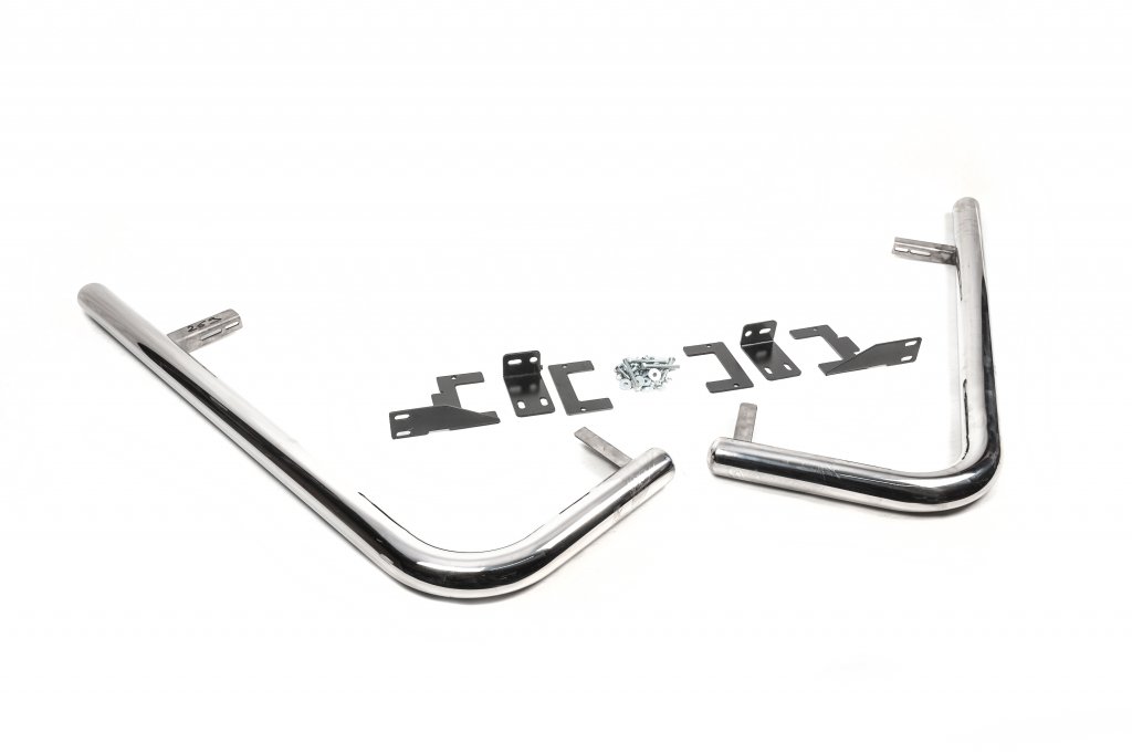 Side pipes behind rear wheel, angular (2 pcs, stainless steel) for Mercedes Sprinter W906 2006-2018 - image 5