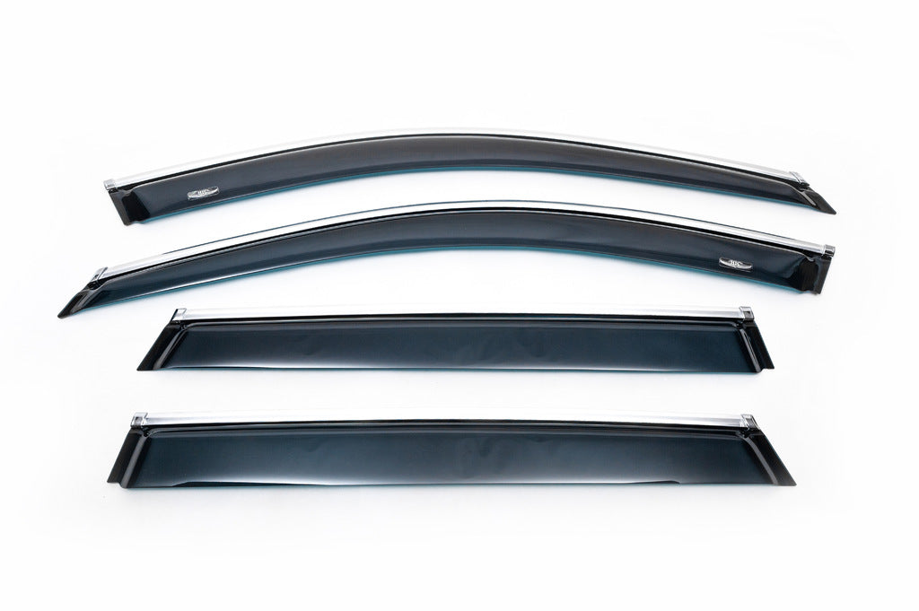 Window deflectors with chrome trim (4 pcs, HIC) for BMW X1 F48 2015-2022 - image 2