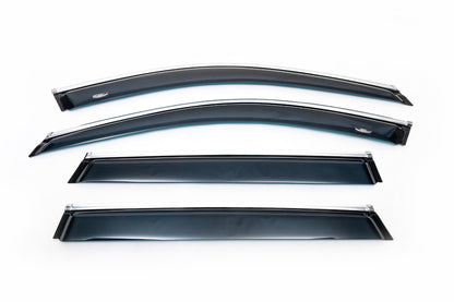 Window deflectors with chrome trim (4 pcs, HIC) for BMW X1 F48 2015-2022 - image 2
