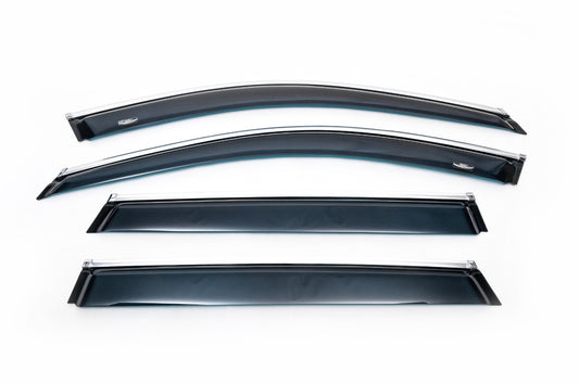 Window deflectors with chrome trim (4 pcs, HIC) for BMW X1 F48 2015-2022 - image 2