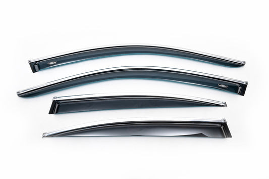 Window Deflectors with Chrome Trim SD (4 pcs, HIC) for BMW 5 Series E60/E61 2003-2010 - image 2