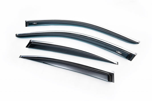 Window Deflectors with Chrome Trim SD (4 pcs, HIC) for BMW 5 Series E60/E61 2003-2010 - image 1