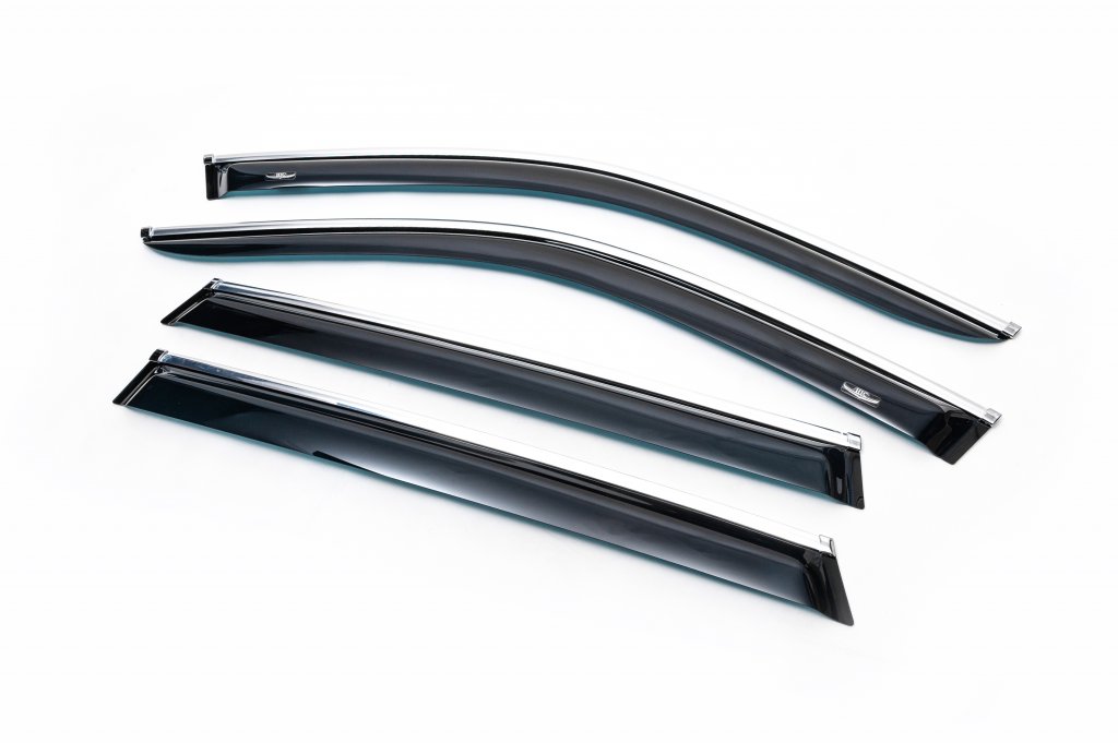 Window visors with chrome trim (4 pcs, HIC) for Subaru Legacy 2014-2019 - image 4