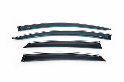 Window deflectors with chrome trim (4 pcs, HIC) for Ford Mondeo 2014-2022 - image 2