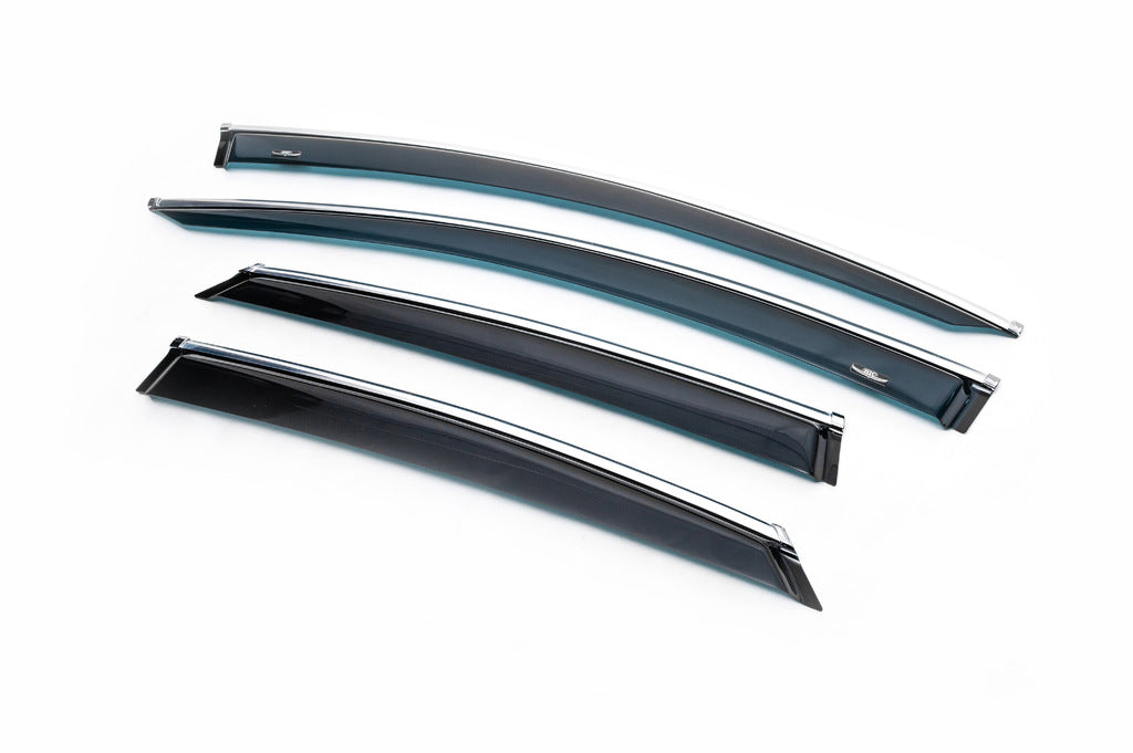 Window deflectors with chrome trim (4 pcs, HIC) for Ford Mondeo 2014-2022 - image 3