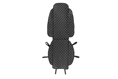 Seat cover (1 pc, Black with grey thread + fabric) - image 1