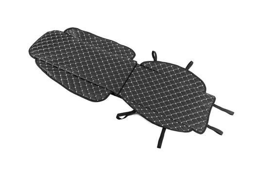 Seat cover (1 pc, Black with grey thread + fabric) - image 2