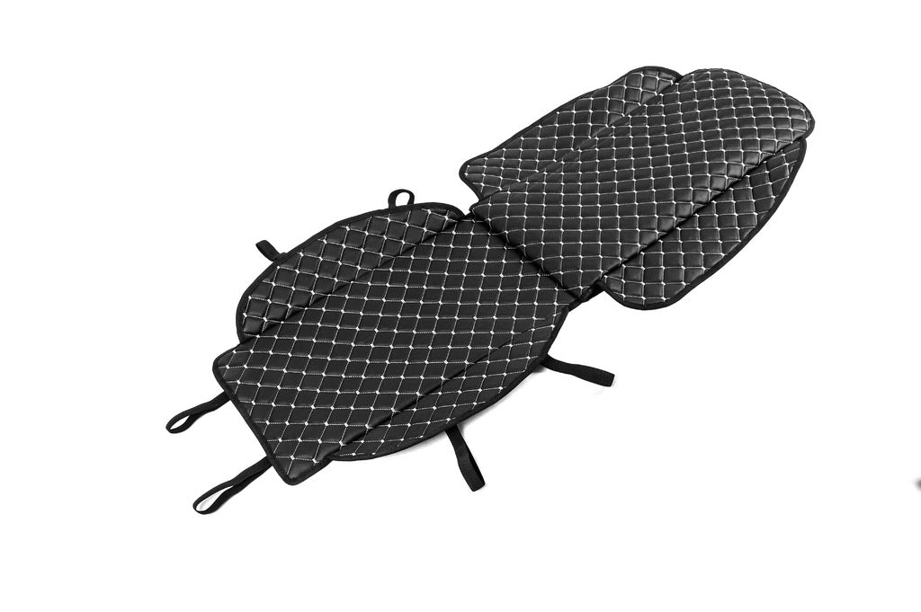Seat cover (1 pc, Black with grey thread + fabric) - image 3