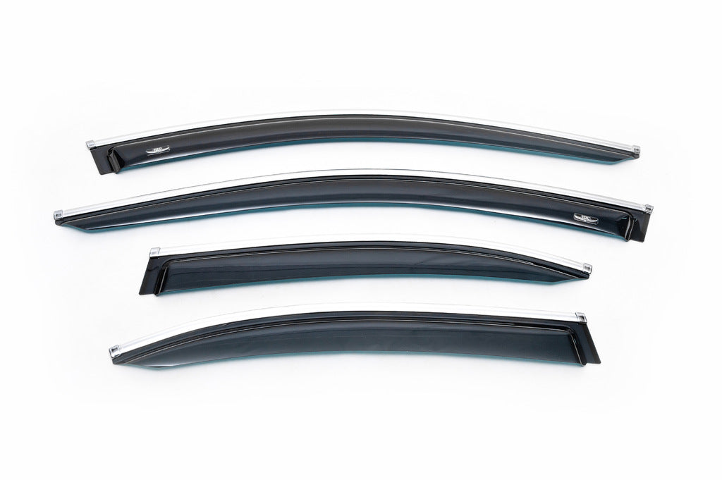 Window Deflectors with Chrome Trim SD (4 pcs, HIC) for Mercedes C-сlass W205 2014-2021 - image 2